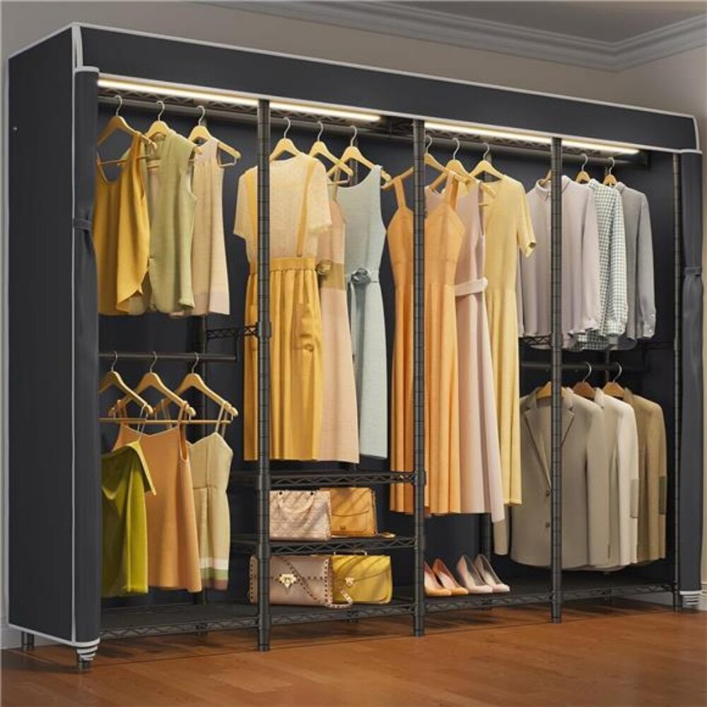 VIPEK V40L Covered Clothes Rack with Dimmable LED Lights, Heavy Duty Garment